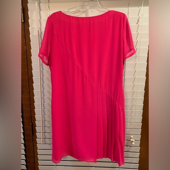 GIANNI BINI HOT PINK AINE Blouson DRESS- SIZE L - Picture 2 of 6